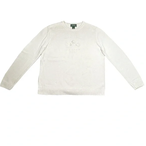 RALPH LAUREN | VTG Seashell Crew Neck Pullover Sweater Fisherman Core Nautical - Picture 5 of 13